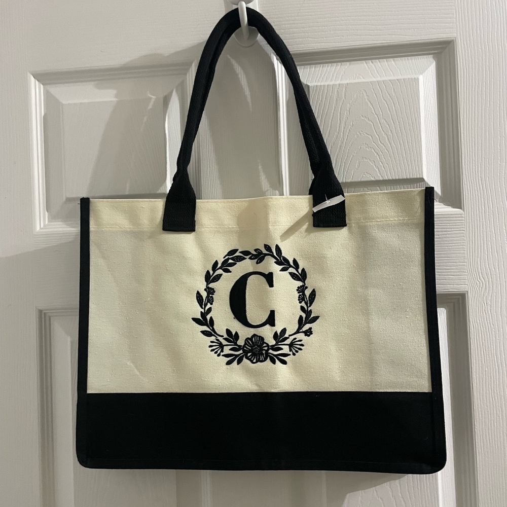 NWT Canvas Tote Bag - “C” Initial